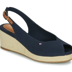 Sandales Et Nu-pieds^Tommy Hilfiger - FLAG MID WEDGE ESPAD SLINGBACK Marine