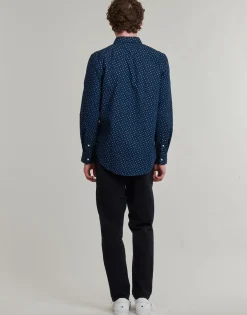 Chemises^Tommy Hilfiger - FLEX POPLIN AOP SF SHIRT Marine