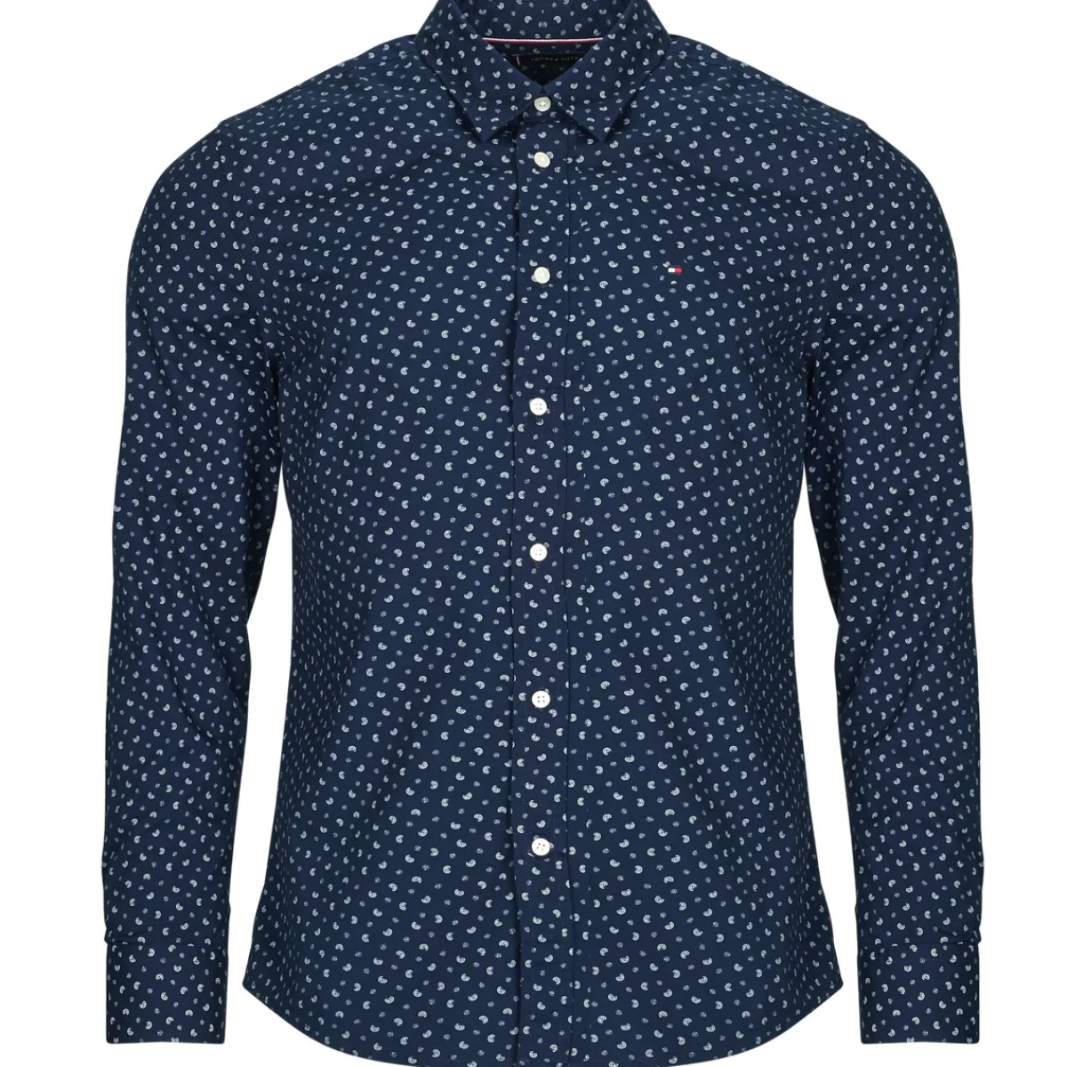 Chemises^Tommy Hilfiger - FLEX POPLIN AOP SF SHIRT Marine