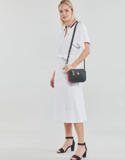 Robes^Tommy Hilfiger - GBL STP FLARE MIDI POLO DRESS SS Blanc