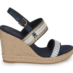Sandales Et Nu-pieds^Tommy Hilfiger - GOLDEN WEBBING WEDGE Marine