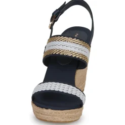 Sandales Et Nu-pieds^Tommy Hilfiger - GOLDEN WEBBING WEDGE Marine