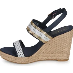 Sandales Et Nu-pieds^Tommy Hilfiger - GOLDEN WEBBING WEDGE Marine