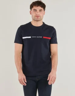 T-shirts & Polos^Tommy Hilfiger - HILFIGER CHEST INSERT TEE Marine