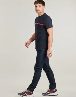 T-shirts & Polos^Tommy Hilfiger - HILFIGER CHEST INSERT TEE Marine