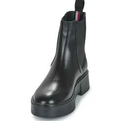 Bottines / Boots^Tommy Hilfiger - MINIMAL LEATHER CHELSEA LOGOTAPE Noir