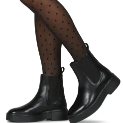 Bottines / Boots^Tommy Hilfiger - MINIMAL LEATHER CHELSEA LOGOTAPE Noir
