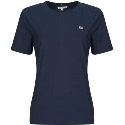 T-shirts & Polos^Tommy Hilfiger - REG CONTRAST FLAG SS TEE Marine