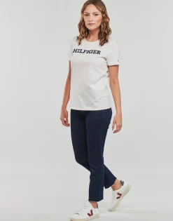 T-shirts & Polos^Tommy Hilfiger - REG MONOTYPE EMB C-NK SS Blanc