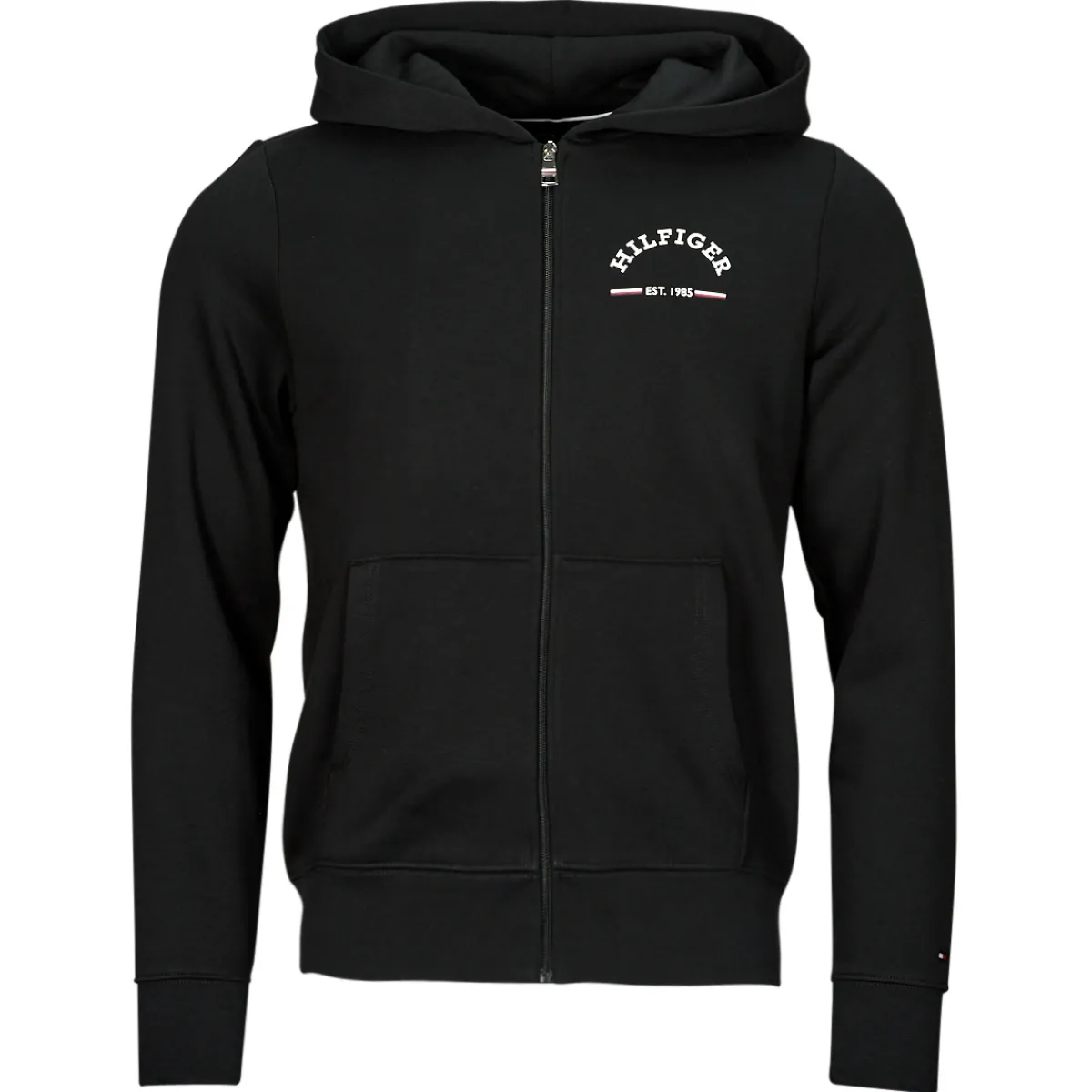 Sweats & Polaires^Tommy Hilfiger - ROUNDALL HOODED ZIP THROUGH Noir