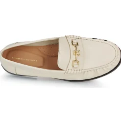 Mocassins & Chaussures Bateau^Tommy Hilfiger - SOFT LEATHER HORSEBIT LOAFER Blanc