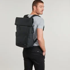 Sacs À Dos^Tommy Hilfiger - TH SEASONAL ROLLTOP BACKPACK Noir