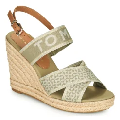 Sandales Et Nu-pieds^Tommy Hilfiger - TOMMY WEBBING HIGH WEDGE SANDAL Kaki