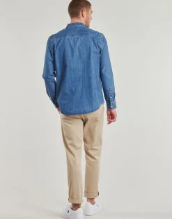 Chemises^Tommy Jeans - RGLR FIT SHIRT MID BLUE Bleu