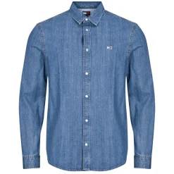 Chemises^Tommy Jeans - RGLR FIT SHIRT MID BLUE Bleu