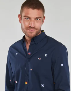 Chemises^Tommy Jeans - TJM CLSC FLAG CRITTER SHIRT Marine