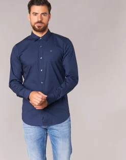Chemises^Tommy Jeans - TJM ORIGINAL STRETCH SHIRT Marine