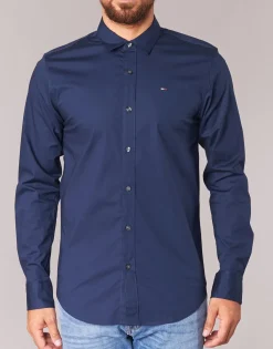 Chemises^Tommy Jeans - TJM ORIGINAL STRETCH SHIRT Marine