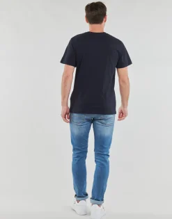 T-shirts & Polos^Tommy Jeans - TJM REG CURVED LETTERMAN TEE Marine