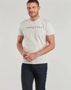 T-shirts & Polos^Tommy Jeans - TJM REG LINEAR LOGO TEE EXT Beige