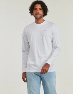 T-shirts & Polos^Tommy Jeans - TJM SLIM LINEAR CHST L/S TEE EXT Blanc