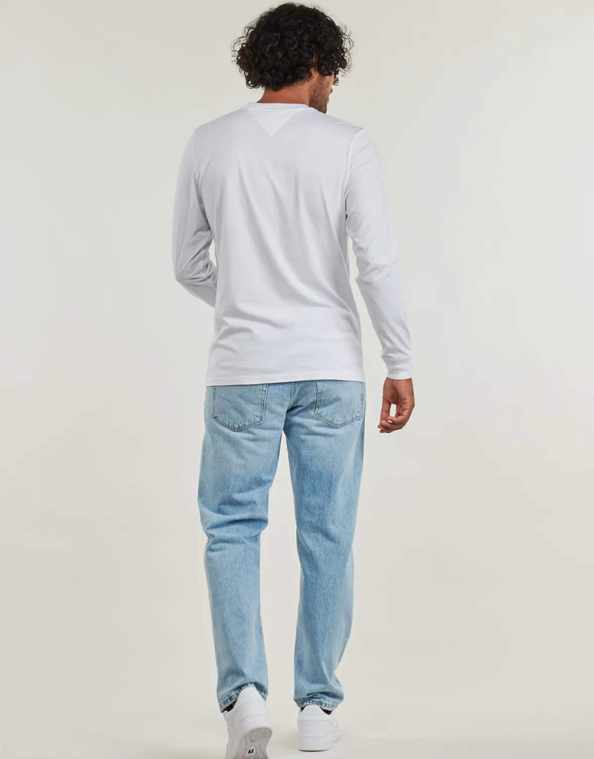 T-shirts & Polos^Tommy Jeans - TJM SLIM LINEAR CHST L/S TEE EXT Blanc