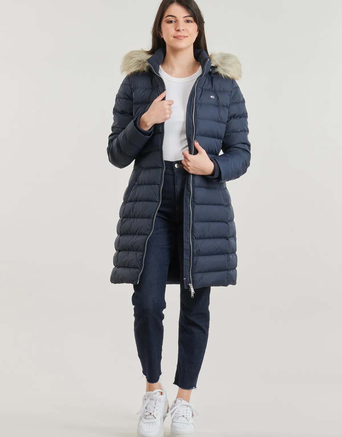 Manteaux^Tommy Jeans - TJW ESSENTIAL HOODED DOWN COAT Marine